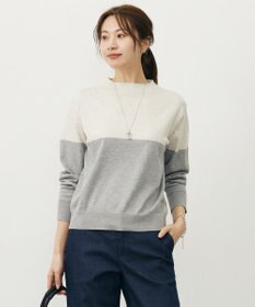 J.PRESS LADIES S Vis/Peスパーク カラーブロッキング ニット