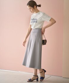 組曲 L ブルーデイジーロゴプリント Tシャツ