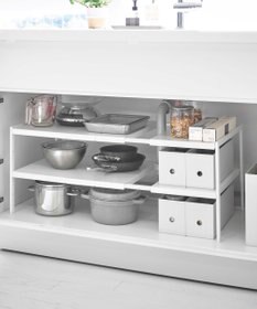 tower 伸縮シンク下ラック 2段 タワー D40 ホワイト