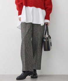 23区 ループミックスツイード ワイド パンツ モノトーン