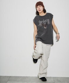 WEGO 【ユニセックス着用アイテム/手洗い可】ピグメントグラフィックノースリーブ