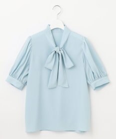 Feroux 【大好評につき追加生産・新色登場】リボンタイパフスリーブ半袖 ブラウス