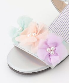 ANY KIDS フラワー ヒール サンダル