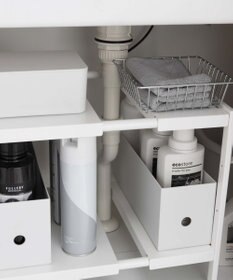 tower 伸縮シンク下ラック 2段 タワー D40 ホワイト