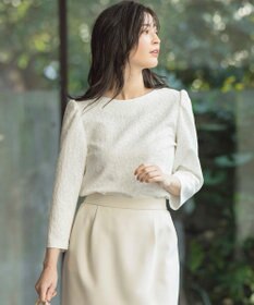 組曲 L 【KUMIKYOKU NAVY】フラワージャガード ブラウス