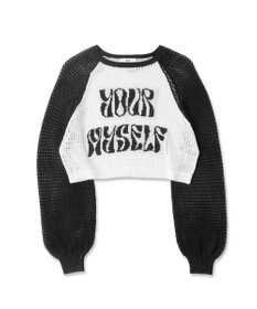 WEGO ラグランショートメッシュニット