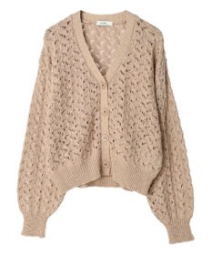 earth music&ecology スラブコットンレース編みカーディガン