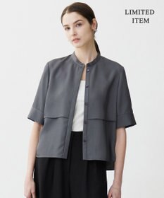 ICB L 【WEB限定・接触冷感・速乾・洗える】シルキーツイル 半袖クロップドシャツ