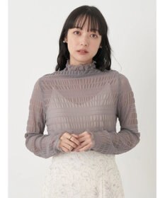 earth music&ecology ジャガードシャーリングシアートップス