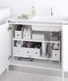 tower 伸縮シンク下ラック 2段 タワー D40 ホワイト