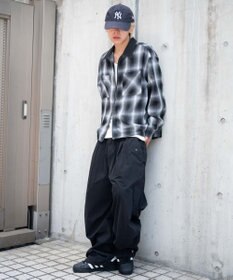 WEGO 【ユニセックス着用ITEM/MLサイズ展開】オンブレチェックシャツジャケット