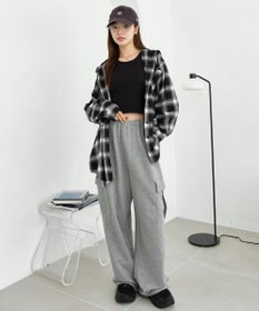 WEGO 【25年秋冬新作】チェックフードBIGネルシャツ