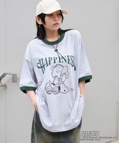 WEGO 【ユニセックス着用ITEM/MLサイズ展開】別注PEANUTSプリントT（SS）