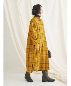 CRAFT STANDARD BOUTIQUE 先染めチェック（小）バンドカラー袖ＲＩＢ　ＯＰ