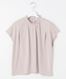 Feroux 【UVケア】スタンドネックフレンチスリーブ Tシャツ