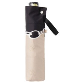 MOONBAT ランバン オン ブルー 折りたたみ傘 チェーン柄サテンジャガードプリント 簡単開閉