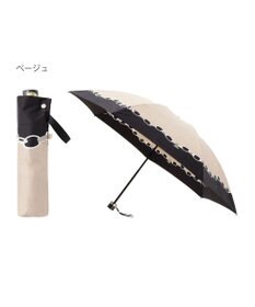 MOONBAT ランバン オン ブルー 折りたたみ傘 チェーン柄サテンジャガードプリント 簡単開閉