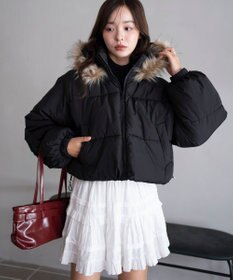 WEGO 【25年秋冬新作/SMサイズ展開】2WAYファーフードショートパファーブルゾン