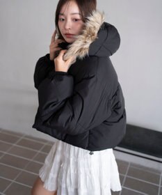 WEGO 【25年秋冬新作/SMサイズ展開】2WAYファーフードショートパファーブルゾン