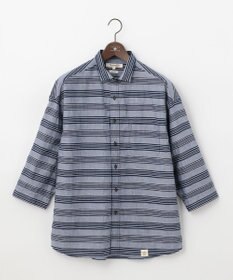JOSEPH ABBOUD MOUNTAIN 【SPACE／UNISEX】七分袖 ランダムボーダー シャツ