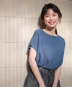 ANY 【洗濯機可/アンチピリング/UVカット】アクリルガーターフレンチスリーブニット