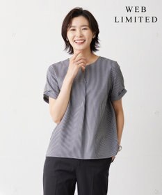 J.PRESS LADIES L 【WEB限定カラーあり・抗菌消臭・吸水速乾】サッカージャージー キーネック カットソー
