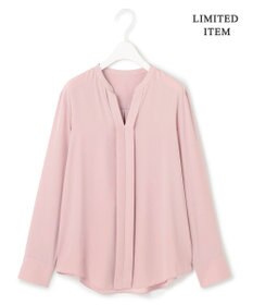 ICB L 【WEB限定・UVケア・速乾・洗える】BackSatinAmunzen キーネックブラウス