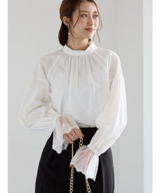 Te chichi レースカフスボリュームスリーブブラウス