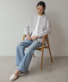 J.PRESS LADIES 【洗える】BASIC STRETCH DENIM ワイド ストレート デニム