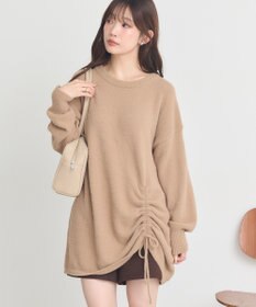 earth music&ecology パウダーシャギーシャーリングニットミニワンピース