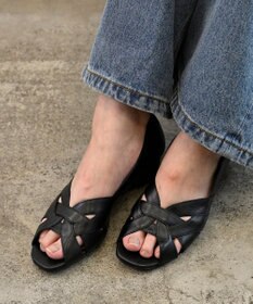 APOM モールドウエッジオープントゥパンプス45