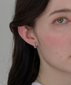 Phoebe 〈痛くないシリーズ/アレルギー対応〉プチパールダブルフープライトフィットイヤリング　シルバー