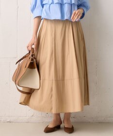 組曲 【洗える・後ろゴム】ナイロンリヨセルタフタ フレアスカート