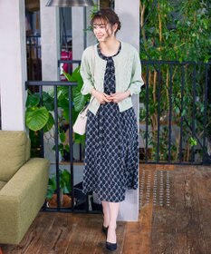 Tiaclasse 【洗える】7分袖前身レースカーディガン