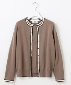 J.PRESS LADIES L 【洗える】トリムツイン ニット