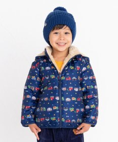 MIKI HOUSE HOT BISCUITS 【80-120cm】 裏ボアフリース リバーシブル総柄ジャンパー