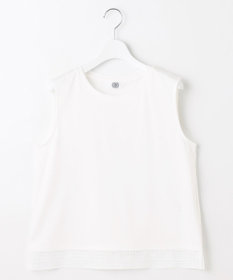 J.PRESS LADIES L 【人気のため追加・洗える】ノースリーブスムースジャージー レース カットソー