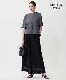 ICB L 【WEB限定・接触冷感・速乾・洗える】シルキーツイル 半袖クロップドシャツ