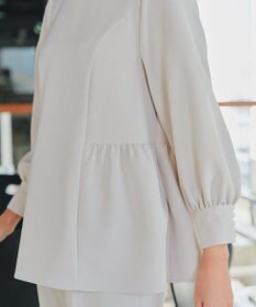 Tiaclasse 【ダブルクロス】パフスリーブペプラムチュニックブラウス