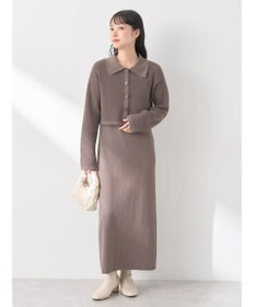 earth music&ecology ＳＥＴ２点襟付きカーディガン＋ニットワンピース