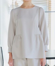 Tiaclasse 【ダブルクロス】パフスリーブペプラムチュニックブラウス
