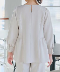 Tiaclasse 【ダブルクロス】パフスリーブペプラムチュニックブラウス