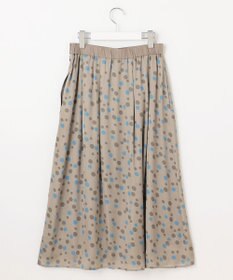 自由区 L マルチポルカドットプリント スカート