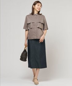 J.PRESS LADIES L 【WEB限定カラーあり】TCシャンブレーサテンST ナロー スカート