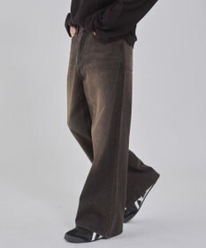 WEGO 【ユニセックス着用ITEM/ウエスト調整可】フレアデニムパンツ