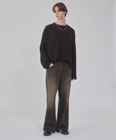 WEGO 【ユニセックス着用ITEM/ウエスト調整可】フレアデニムパンツ