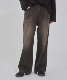 WEGO 【ユニセックス着用ITEM/ウエスト調整可】フレアデニムパンツ