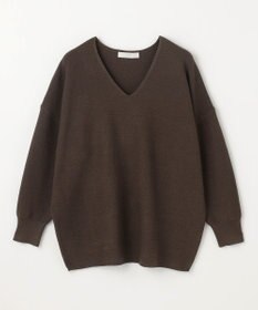 ANY 【洗濯機可】Ｖネックラメガーターニット