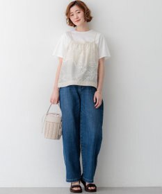 23区 【先行予約】シアーエンブロイダリー キャミソール コンビ Tシャツ