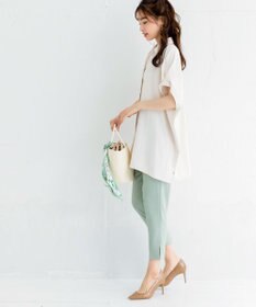 Tiaclasse 【洗える】美脚効果の高いスリットテーパードパンツ